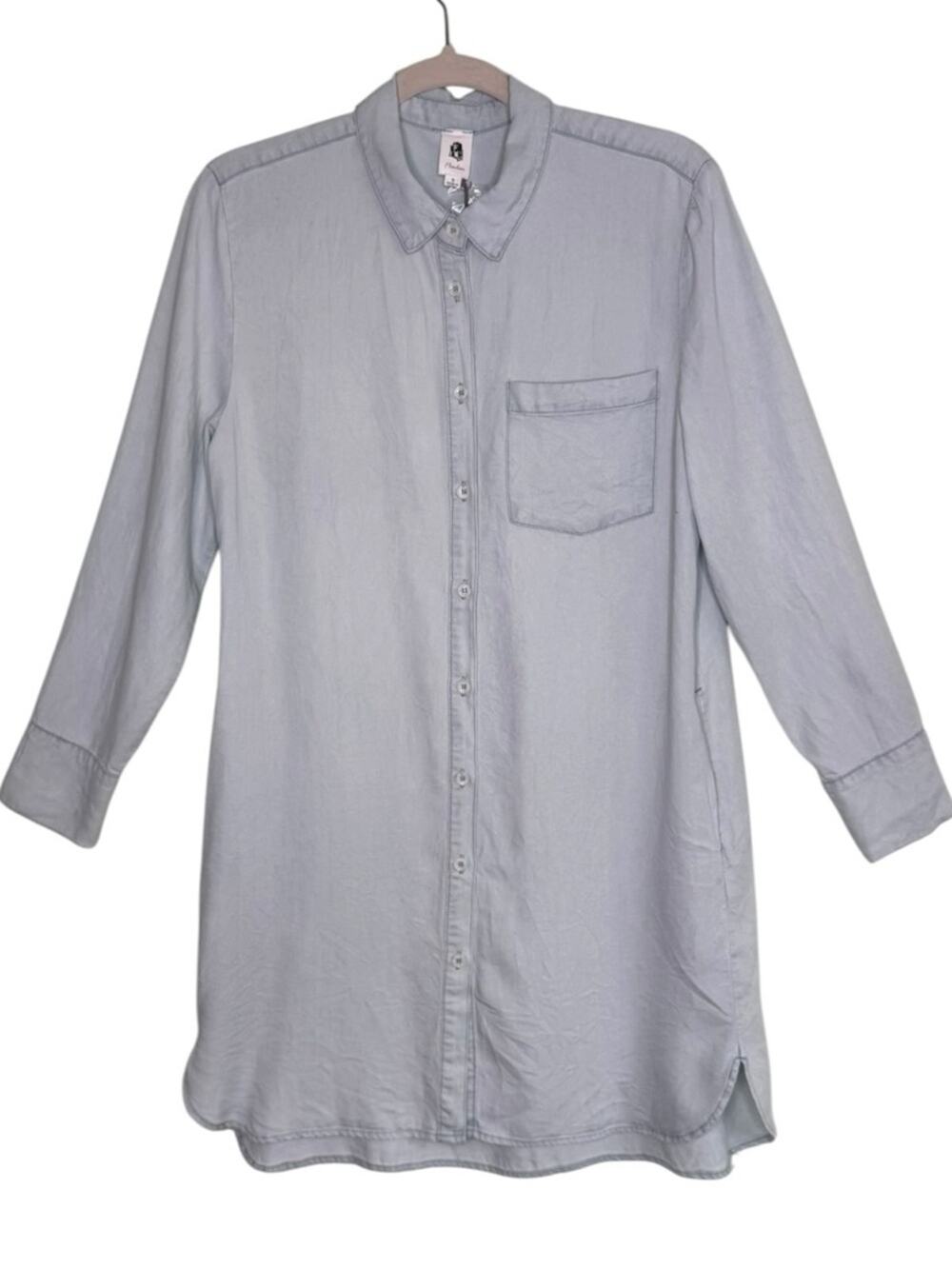 Flawless the Label Light Wash Denim Shirt Dress Tunic - Size Small